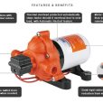 SEAFLO 33 Series 12V Automatic Demand Diaphragm Pump – 11.3 LPM 45 PSI