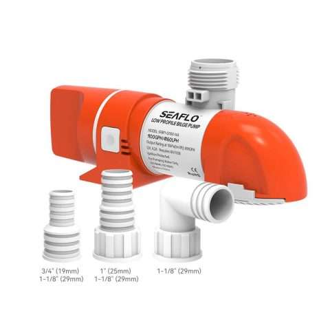SEAFLO 14A Series Low Profile Automatic Bilge Pump – 1100 GPH 12V (Water Level Sensing)