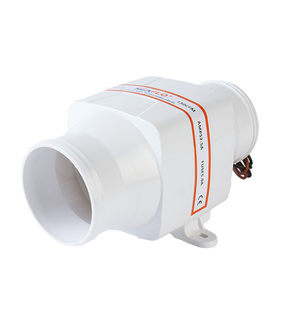 SFIB1-130-01 SEAFLO 3" In-Line Bilge Blower Fan – 130 CFM (Marine Ventilation)