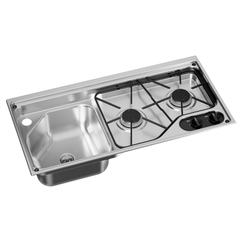 Dometic CVC1700 LH 2-Burner Hob & Left-Hand Sink Combination ( Without Lids )