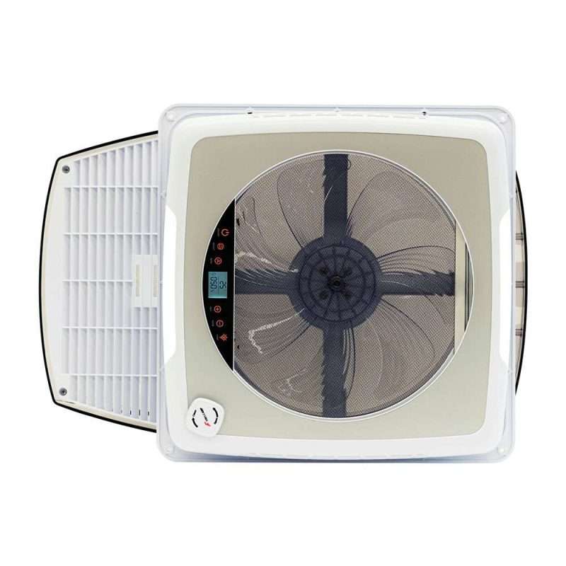 Plusfan-White-TT02 White roof vent fan with LED light and blackout blind